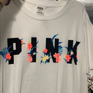 White T-shirt from pink